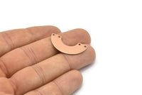Rose Gold Geometric Pendant, 4 Rose Gold Plated Brass Semi Circle Blanks With 4 Holes, Findings (30x15x8x0.8mm) BS 1844 Q0644