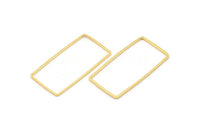Gold Rectangle Connector, 6 Gold Plated Brass Rectangle Connectors (20x40x1mm) D0332 Q0622