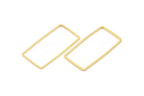 Gold Rectangle Connector, 6 Gold Plated Brass Rectangle Connectors (20x40x1mm) D0332 Q0622
