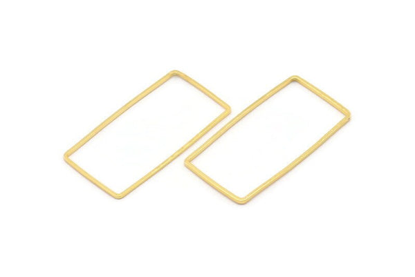 Gold Rectangle Connector, 6 Gold Plated Brass Rectangle Connectors (20x40x1mm) D0332 Q0622