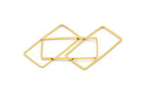 Gold Rectangle Connector, 6 Gold Plated Brass Rectangle Connectors (20x40x1mm) D0332 Q0622