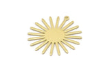 Brass Sun Charm, 10 Raw Brass Sun Charms With 1 Loop (31x30x0.80mm) M02205