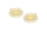 Brass Sun Charm, 10 Raw Brass Sun Charms With 1 Loop (31x30x0.80mm) M02205
