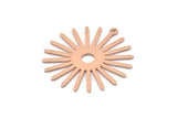 Copper Sun Charm, 10 Raw Copper Sun Charms With 1 Loop (31x30x0.80mm) M02200