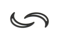 Siyah Ay Boşluğu, 12 Dokulu Oksitlenmiş Siyah Pirinç Hilal Ay Boşluğu, Damgalama Boşlukları (22x5x0,80 mm) M01200 H1271