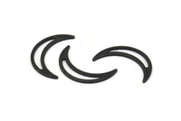 Siyah Ay Boşluğu, 12 Dokulu Oksitlenmiş Siyah Pirinç Hilal Ay Boşluğu, Damgalama Boşlukları (22x5x0,80 mm) M01200 H1271