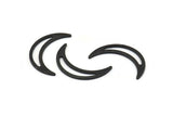 Siyah Ay Boşluğu, 12 Dokulu Oksitlenmiş Siyah Pirinç Hilal Ay Boşluğu, Damgalama Boşlukları (22x5x0,80 mm) M01200 H1271