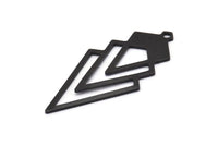 Black Triangle Charm, 4 Oxidized Black Brass Diamond Charms With 1 Loop (49x22x1mm) M01161 M01161 H1281