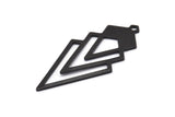 Black Triangle Charm, 4 Oxidized Black Brass Diamond Charms With 1 Loop (49x22x1mm) M01161 M01161 H1281