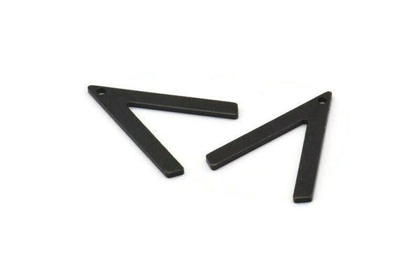 Siyah V Şeklinde, 1 Delikli 10 Oksitlenmiş Siyah Pirinç V Şeklinde Tılsım (23x19x1mm) M01169 H1282