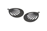 Black Drop Charm, 2 Oxidized Black Brass Drop Charms With 1 Loop, Pendants (49x36x0.80mm) M874