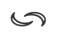 Siyah Ay Boşluğu, 24 Oksitlenmiş Siyah Pirinç Hilal Ay Boşluğu, Damgalama Boşlukları (22x5x0,80 mm) M01186 H0932