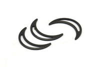 Siyah Ay Boşluğu, 24 Oksitlenmiş Siyah Pirinç Hilal Ay Boşluğu, Damgalama Boşlukları (22x5x0,80 mm) M01186 H0932