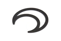 Black Moon Charm, 4 Textured Oxidized Black Brass Crescent Moon Charms With 1 Hole, Pendants (42x16x0.80mm) M176 H1295
