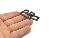 D Şeklinde Charm - 2 Delikli 8 Oksitlenmiş Siyah Pirinç D Şeklinde Bağlantı Parçası, Kolye Uçları (30x13x0,80 mm) M071