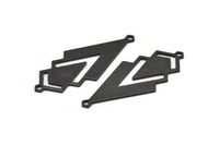 Siyah Üçgen Charm, 2 Döngülü 3 Oksitlenmiş Siyah Pirinç Elmas Charm (51x22x1mm) M01153 H1289