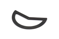 Black Moon Charm, 6 Oxidized Black Brass Moon Charms With 1 Hole, Blanks (38x18x0.80mm) M226