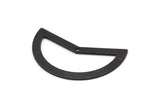 Black Moon Charm, 6 Oxidized Black Brass Moon Charms With 1 Hole, Blanks (38x18x0.80mm) M226
