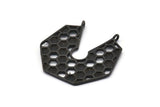 Siyah Petek Charm, 2 Halkalı 2 Oksitlenmiş Siyah Pirinç Petek Kolye (31,5x32,5x1,3 mm) BS 2052 H1684