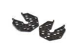 Siyah Petek Charm, 2 Halkalı 2 Oksitlenmiş Siyah Pirinç Petek Kolye (31,5x32,5x1,3 mm) BS 2052 H1684