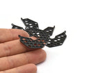 Siyah Petek Charm, 2 Halkalı 2 Oksitlenmiş Siyah Pirinç Petek Kolye (31,5x32,5x1,3 mm) BS 2052 H1684