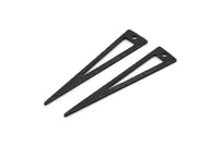 Black Triangle Charm, 12 Hammered Oxidized Black Brass Triangle Charms With 1 Hole, Blanks (40x8x0.80mm) M277