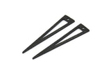 Black Triangle Charm, 12 Hammered Oxidized Black Brass Triangle Charms With 1 Hole, Blanks (40x8x0.80mm) M277