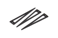 Black Triangle Charm, 12 Hammered Oxidized Black Brass Triangle Charms With 1 Hole, Blanks (40x8x0.80mm) M277