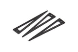 Black Triangle Charm, 12 Hammered Oxidized Black Brass Triangle Charms With 1 Hole, Blanks (40x8x0.80mm) M277