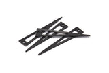 Black Triangle Charm, 12 Hammered Oxidized Black Brass Triangle Charms With 1 Hole, Blanks (40x8x0.80mm) M277