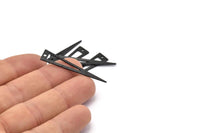 Black Triangle Charm, 12 Hammered Oxidized Black Brass Triangle Charms With 1 Hole, Blanks (40x8x0.80mm) M277