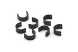 Black Necklace Parts, 12 Oxidized Black Brass Necklace Findings With 2 Holes, Pendants (10x8x1mm) BS 2023