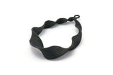 Black Spiral Charm, Oxidized Black Brass Spiral Pendants With 1 Loop, Earrings (41x30mm) BS 2442