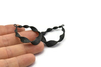 Black Spiral Charm, Oxidized Black Brass Spiral Pendants With 1 Loop, Earrings (41x30mm) BS 2442