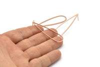 Rose Gold Drop Earring, 4 Rose Gold Plated Brass Drop Stud Earrings (52x15x1mm) D1282 A1249 Q0718