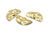 Gold Wavy Disc, 2 Gold Plated Brass Wavy Disc Charms With 1 Hole, Earrings, Pendants, Findings (29x15x0.60mm) D0725 Q0750