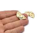 Gold Wavy Disc, 2 Gold Plated Brass Wavy Disc Charms With 1 Hole, Earrings, Pendants, Findings (29x15x0.60mm) D0725 Q0750