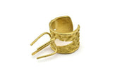 Claw Ring Settings - 1 Raw Brass 4 Claw Ring Blanks For Natural Stones E657
