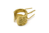 Claw Ring Settings - 1 Raw Brass 4 Claw Ring Blanks For Natural Stones E657