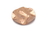 Rose Gold Wavy Disc, 4 Rose Gold Plated Brass Wavy Discs With 1 Hole, Earrings, findings (25x0.60mm) D0774 Q0773