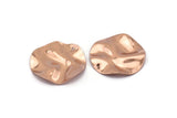 Rose Gold Wavy Disc, 4 Rose Gold Plated Brass Wavy Discs With 1 Hole, Earrings, findings (25x0.60mm) D0774 Q0773