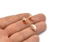 Rose Gold Ribbon Crimp, 12 Rose Gold Plated Brass Ribbon Crimp Ends With 1 Loop, Findings (13x8mm) D1164 Q0880
