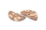 Semi Circle Charm, 4 Rose Gold Plated Brass Wavy Half Moon Charms With 2 Holes, Earrings, Findings (29x15x0.60mm) D0725 Q0750