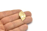 Gold Leaf Charm, 4 Gold Plated Brass Textured Leaf Charm Earrings With 1 Hole, Pendants, Findings (35x16x0.40mm) D0687 Q0751