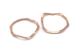 Rose Gold Circle Charm, 6 Rose Gold Plated Brass Wavy Circle Charms Without Hole, Earrings, Findings (29x28x0.60mm) D0718 Q0752