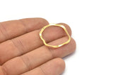 Gold Circle Charm, 6 Gold Plated Brass Wavy Circle Charms Without Hole, Earrings, Findings (29x28x0.60mm) D0718 Q0752
