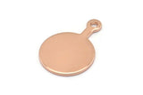 Rose Gold Round Tag, 4 Rose Gold Plated Brass Round Stamping Blanks With 1 Loop, Earrings, Pendants, Findings (22x16x1mm) D0662 Q0756