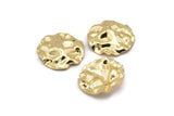 Gold Wavy Disc, 4 Gold Plated Brass Wavy Disc Charms With 1 Hole, Earrings, Findings (19x18x0.60mm) D0727 Q0764