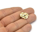 Gold Wavy Disc, 4 Gold Plated Brass Wavy Disc Charms With 1 Hole, Earrings, Findings (19x18x0.60mm) D0727 Q0764