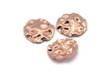 Rose Gold Wavy Disc, 4 Rose Gold Plated Brass Wavy Disc Charms With 1 Hole, Earrings, Findings (19x18x0.60mm) D0727 Q0764